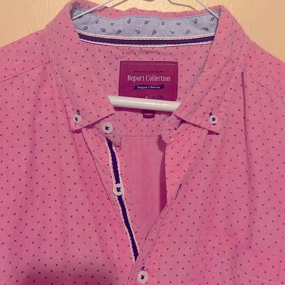 L Report Collection Men Casual Linen Shirt Short Sleeve Button Down Summer Beach - Picture 3 of 17